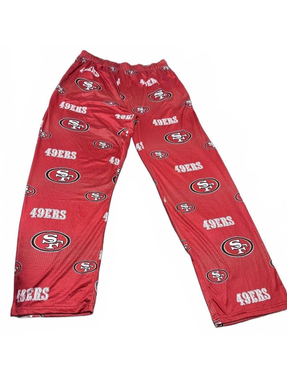 San Francisco 49ers NFL Stretch Unisex Red Logo Sleepwear Pajama Bottoms Med